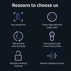 NeweKey Tuya App Face Recognition Home Door Smart Lock with HD Video Intercom