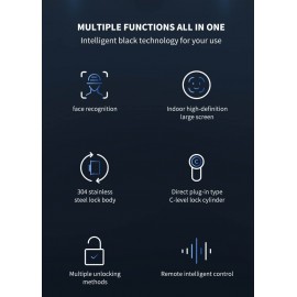 NeweKey Tuya App Face Recognition Home Door Smart Lock with HD Video Intercom