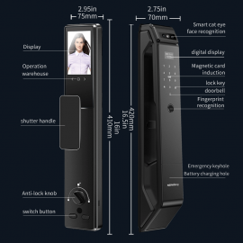 NeweKey Tuya App Face Recognition Home Door Smart Lock with HD Video Intercom