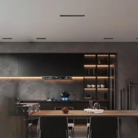 30W Black LED Recessed Grid Spotlight – Anti-Glare Linear Light for Living Room & Corridor