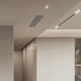 30W Black LED Recessed Grid Spotlight – Anti-Glare Linear Light for Living Room & Corridor