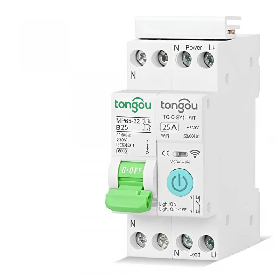 Tongou Tuya WiFi Smart Circuit Breaker – Mobile App and Voice Control 25A