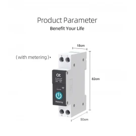 Smart WiFi Circuit Breaker with Metering – 1P 25A DIN Rail | TUYA App Controlled Wireless Home Automation Switch
