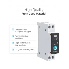 Smart WiFi Circuit Breaker with Metering – 1P 25A DIN Rail | TUYA App Controlled Wireless Home Automation Switch