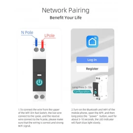 Smart WiFi Circuit Breaker with Metering – 1P 25A DIN Rail | TUYA App Controlled Wireless Home Automation Switch