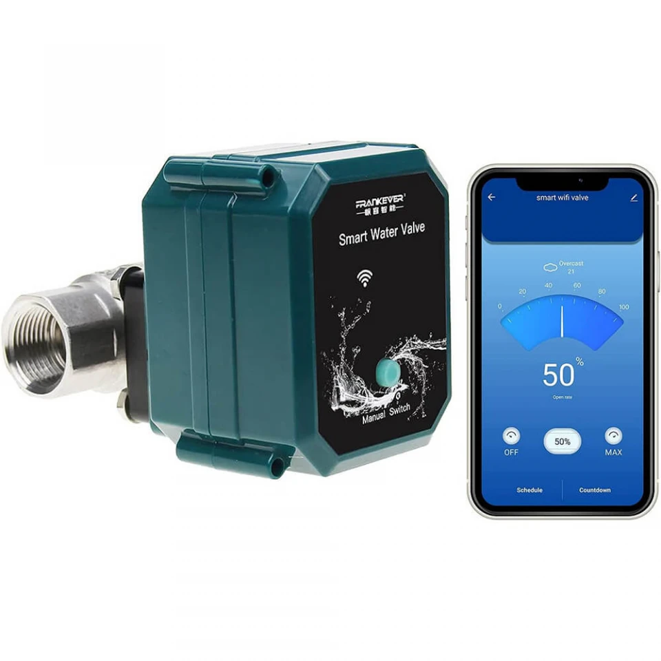 Tuya Smart WiFi Water Valve with Remote Control, Alexa & Google Home Compatible