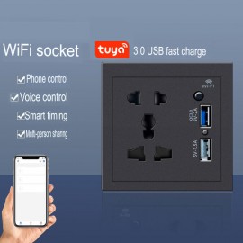 Tuya Smart Life Wifi Socket Wall Outlet With Usb Fast Charging
