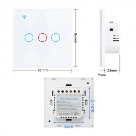 Tuya Smart Wifi Touch Light Switch No Neutral Wire Required 1/2/3/4 Gang for Ceiling Light Fan Door