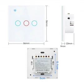 Tuya Smart Wifi Touch Light Switch No Neutral Wire Required 1/2/3/4 Gang for Ceiling Light Fan Door