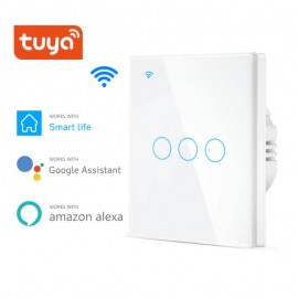 Tuya Smart Wifi Touch Light Switch No Neutral Wire Required 1/2/3/4 Gang for Ceiling Light Fan Door