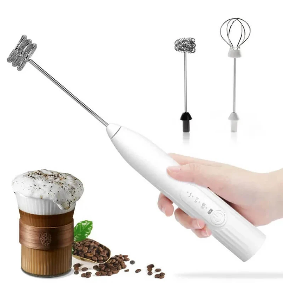 XBOSS E1 Electric Mini Mixer Blender 2 in 1 USB Rechargeable Egg Beater Whiskey Hand Coffee Mixer Creamer Gadgets for Home Double Head