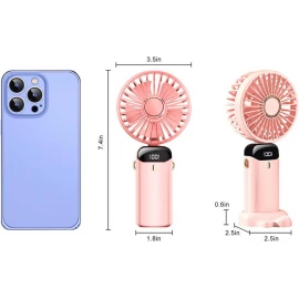 XBOSS N15Portable Mini Handheld Fan Personal 4000mah Rechargeable Pink