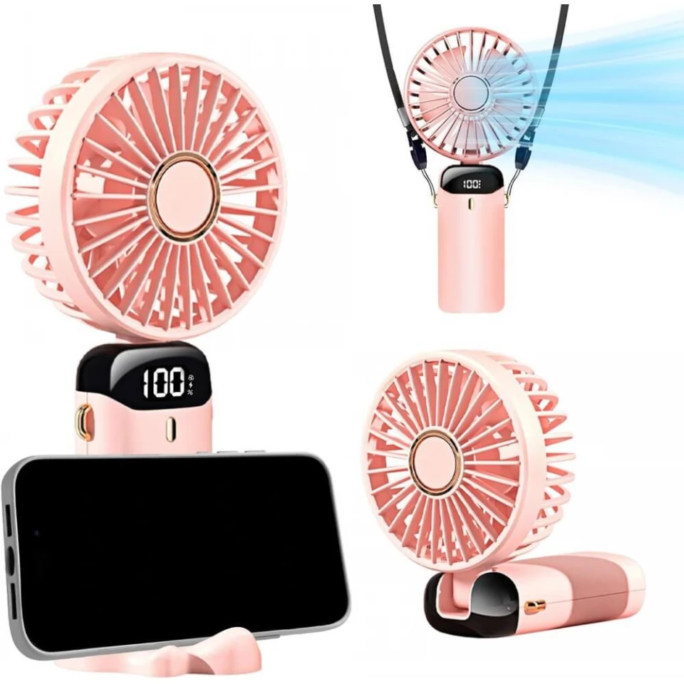 XBOSS N15Portable Mini Handheld Fan Personal 4000mah Rechargeable Pink