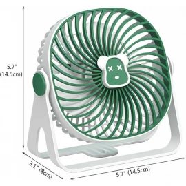 XBOSS ZF05 Portable Small Fan with 4 Speed Settings and 360° Rotation, Ultra Quiet Table Fan Rechargeable