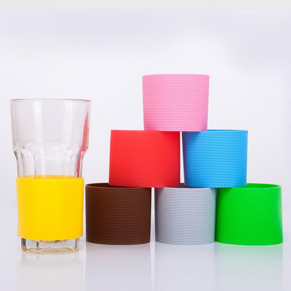 Silicone Cup Sleeve Bottle Non-slip Glass Bottle Cover Mugs Ceramic Coffee  Wraps