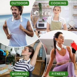 Portable Neck Fan, Hands Free Bladeless Fan, Cooling Personal Fans, 3 Speeds Adjustment USB Hanging Neck Fan, Headphone Design, Wearable Personal Fan, USB Powered, Rechargeable