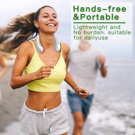 Portable Neck Fan, Hands Free Bladeless Fan, Cooling Personal Fans, 3 Speeds Adjustment USB Hanging Neck Fan, Headphone Design, Wearable Personal Fan, USB Powered, Rechargeable