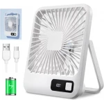 XBOSS Q3 Small Desk Fan Battery Operated Rechargeable White