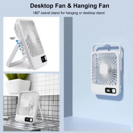 XBOSS Q3 Small Desk Fan Battery Operated Rechargeable White