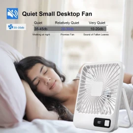 XBOSS Q3 Small Desk Fan Battery Operated Rechargeable