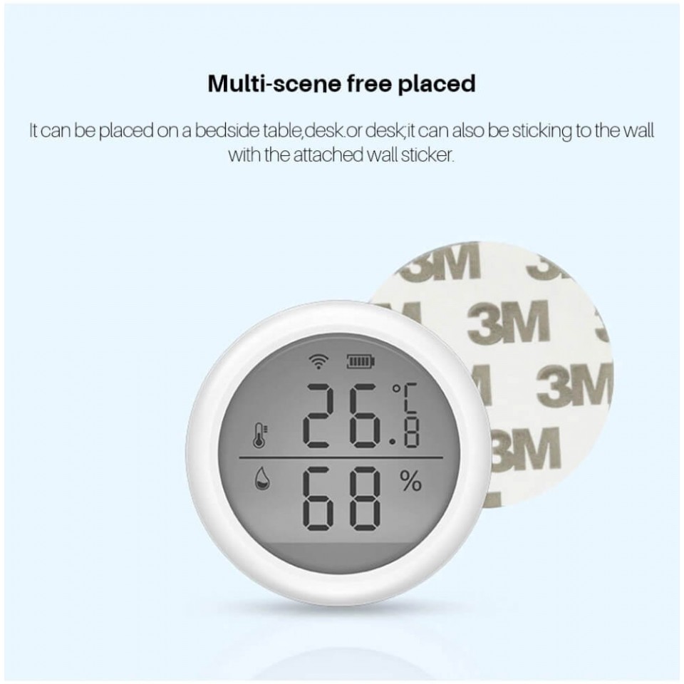 Digital Tuya Temperature Sensor WIFI with External 3M Cable Smart Life Home  Thermometer Thermostat Alarm App Remote Monitoring
