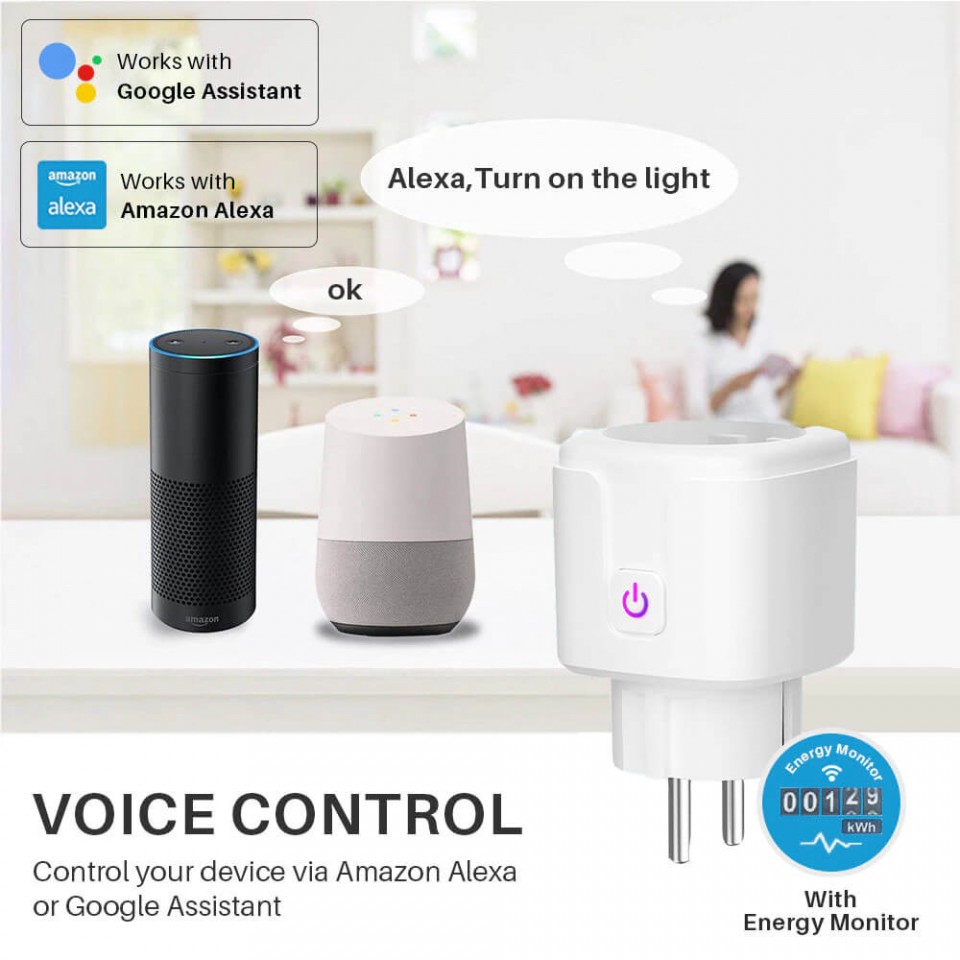 3PK Smart Plug Smart Home Wi-Fi Outlet Voice Control Work w/ Alexa
