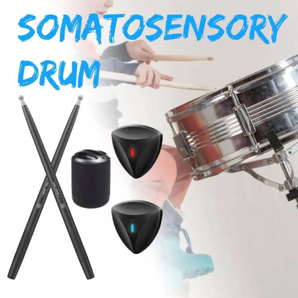 Air Drum Sticks Electronic for Beginners Kids Adults Practice (Black)