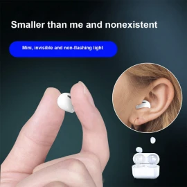 XBOSS PRO 4S+ Invisible Earbuds True Wireless Bluetooth Earphones 5.3 HiFi Stereo Noise Cancelling Small Mini Hidden Earbuds for Work, Sleep, Music, Audiobooks (White)