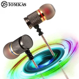 TOMKAS Sports Earphones with Microphone For Phone PC In-Ear Stereo Earphone Heavy Bass Fever Wired Earphones For Phone
