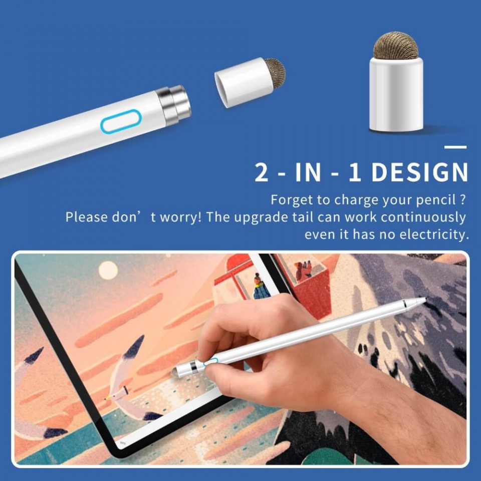 2 In 1 Stylus Pen For Mobile Phone Tablet Drawing Capacitive Pencil  Universal Touch Screen Pen for iPad Iphone Android Tablet