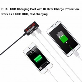 USB Power Meter USB Current Meter, Dual Bright LED Display for Concurrent Real-Time USB Current and Voltage Monitor