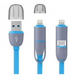 2 in 1 Sync Data Charger Cable for iPhone 5s 6 plus ipad 4 5 For Samsung S4 S5 S6 for Android