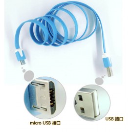 1M 3ft Colorful Flat Micro Usb Sync and Charge Cable For Samsung/ HTC/ Nokia /LG Smartphones