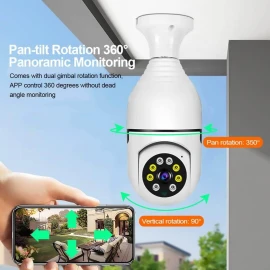 Light Bulb Security Camera - Full-HD 1080P 360 Degree Wireless WiFi Camera with Two-Way Audio & Motion Detection