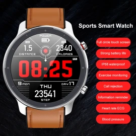XBOSS L15 Smart Watch Men Women ECG PPG Heart Rate Full Round Touch Waterproof IP68 Smartwatch Wristband