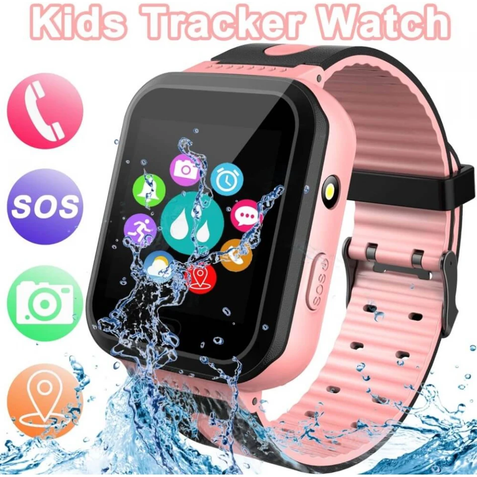 SOS Phone & Remote APP GPS Tracker Smart Watch for Kids, Activity Tracker with SOS Calls Alarm Clock Flashlight for Girls Boys 4-12 Years Old