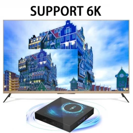 T95 Android Tv Box Quad-Core 64-bit ARM Cortex-A53 Android Box with 2.4G/5G Dual WiFi 10/100M Ethernet, Support H.265/3D/6K Ultra HD/BT 5.0/HDMI 2.0 Smart TV Box