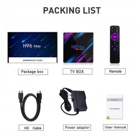 H96 Max 4K Ultra HD Smart TV Box Android 10 RK3318 4GB/32GB Google Voice Assistant H96max Netflix Media Player + Remote Control H96 Max 4K Ultra HD Smart TV Box Android 10 RK3318 4GB/32GB Google Voice Assistant H96max Netflix Media Player + Remote Control