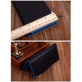 Men PU Wallets Long Design Metal Wallet Money Purse Clutch Bag Card Holder Carteira Masculina 