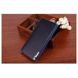 Men PU Wallets Long Design Metal Wallet Money Purse Clutch Bag Card Holder Carteira Masculina 
