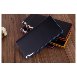Men PU Wallets Long Design Metal Wallet Money Purse Clutch Bag Card Holder Carteira Masculina 