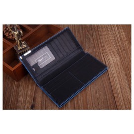 Men PU Wallets Long Design Metal Wallet Money Purse Clutch Bag Card Holder Carteira Masculina 