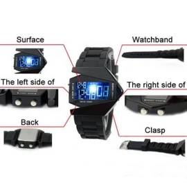 Novelty Fashion Novelty LED Display Digital Mens Women Sports Military Oversized Watch Wristwatches