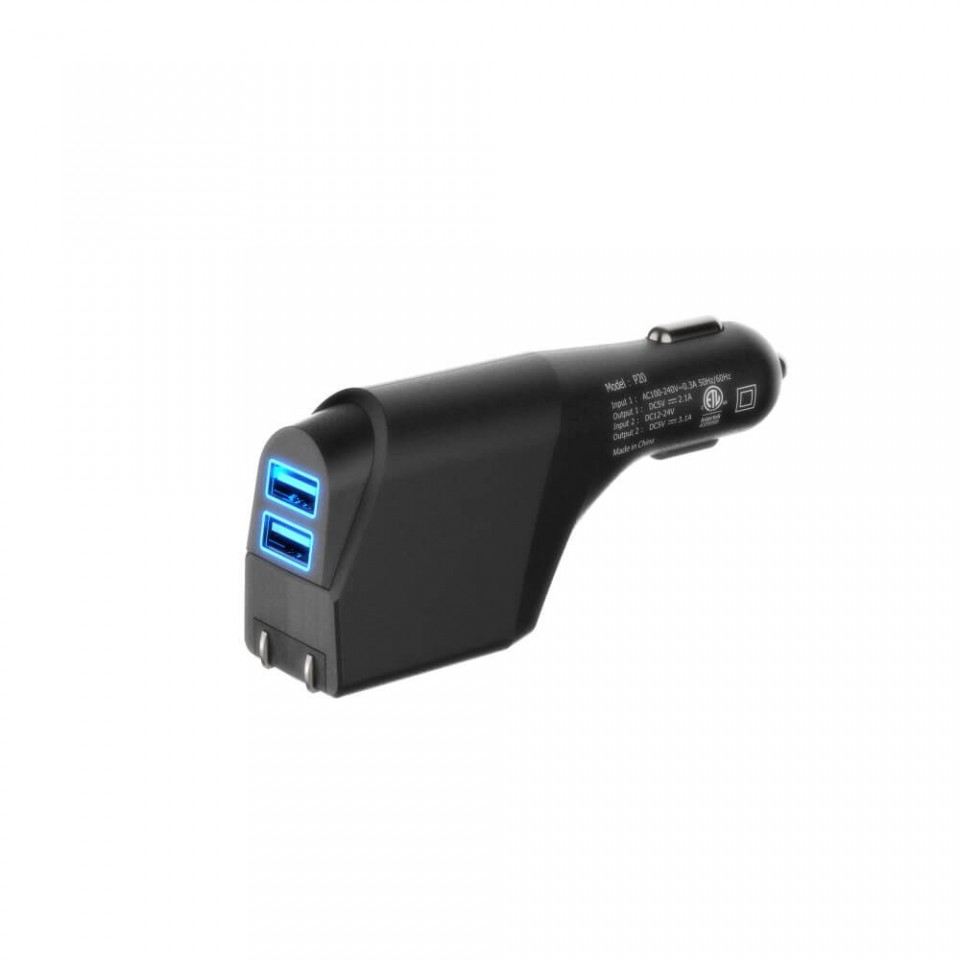Chargeur Voiture 2 ports USB 3.1A (2.1A+1A)