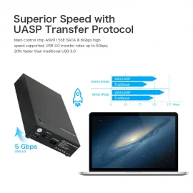 XBOSS HD+ USB 3.0 2.5" 3.5" SATA Hard Drive External Enclosure for SSD HDD Disk Case Box 5Gbps Support UASP 8TB Drives OTB One Touch Backup