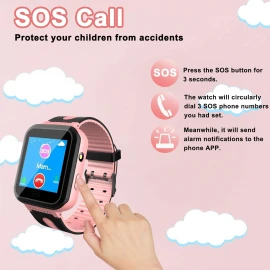 SOS Phone & Remote APP GPS Tracker Smart Watch for Kids, Activity Tracker with SOS Calls Alarm Clock Flashlight for Girls Boys 4-12 Years Old