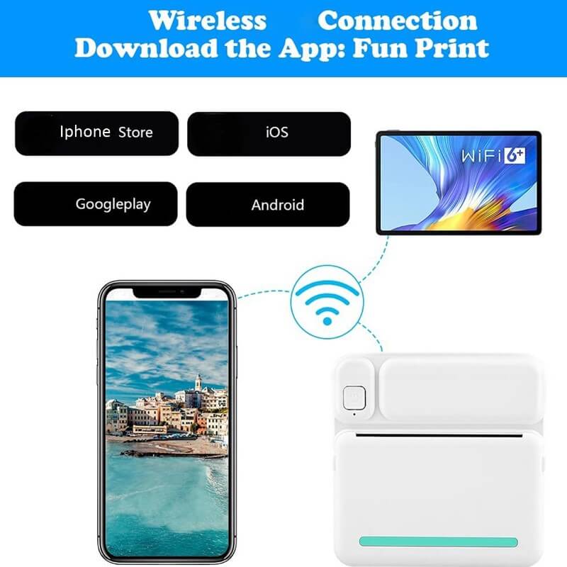 Portable Mini Printer for Labels Photos and Notes - Wireless and ...