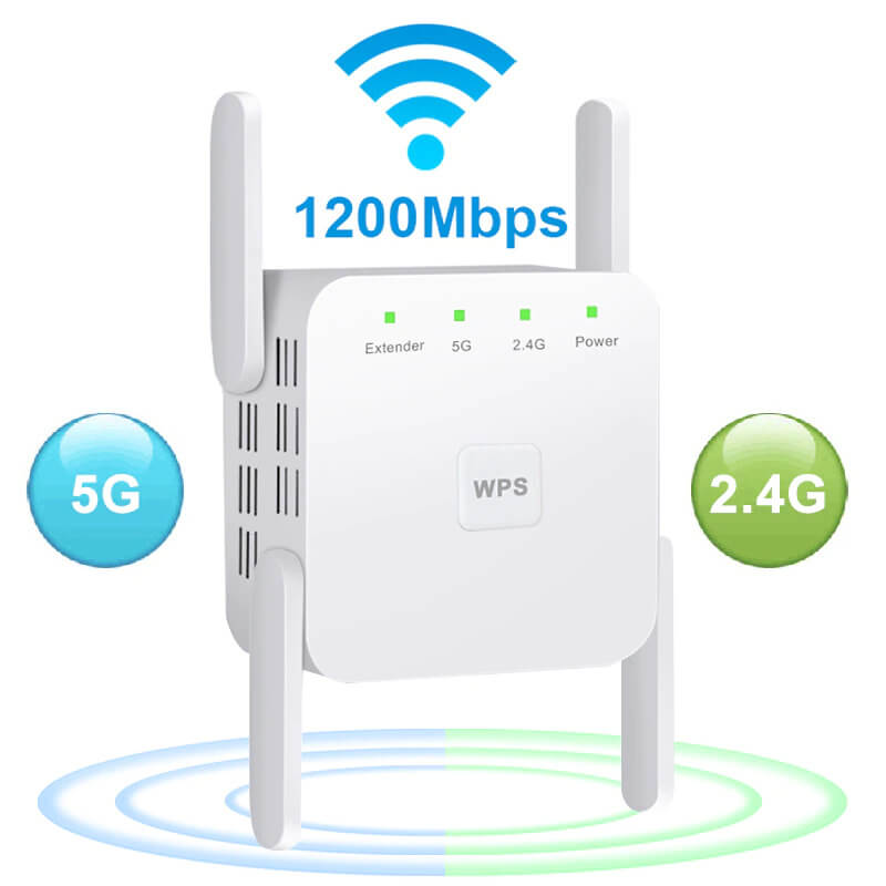AP Mode Outdoor Wireless 5G Repeater up to 3000sqft Range LazyPro WiFi Extender 750 Mbps Access Point WPS 2.4 5GHz Dual Band Network Wired LAN Ethernet Internet Booster 