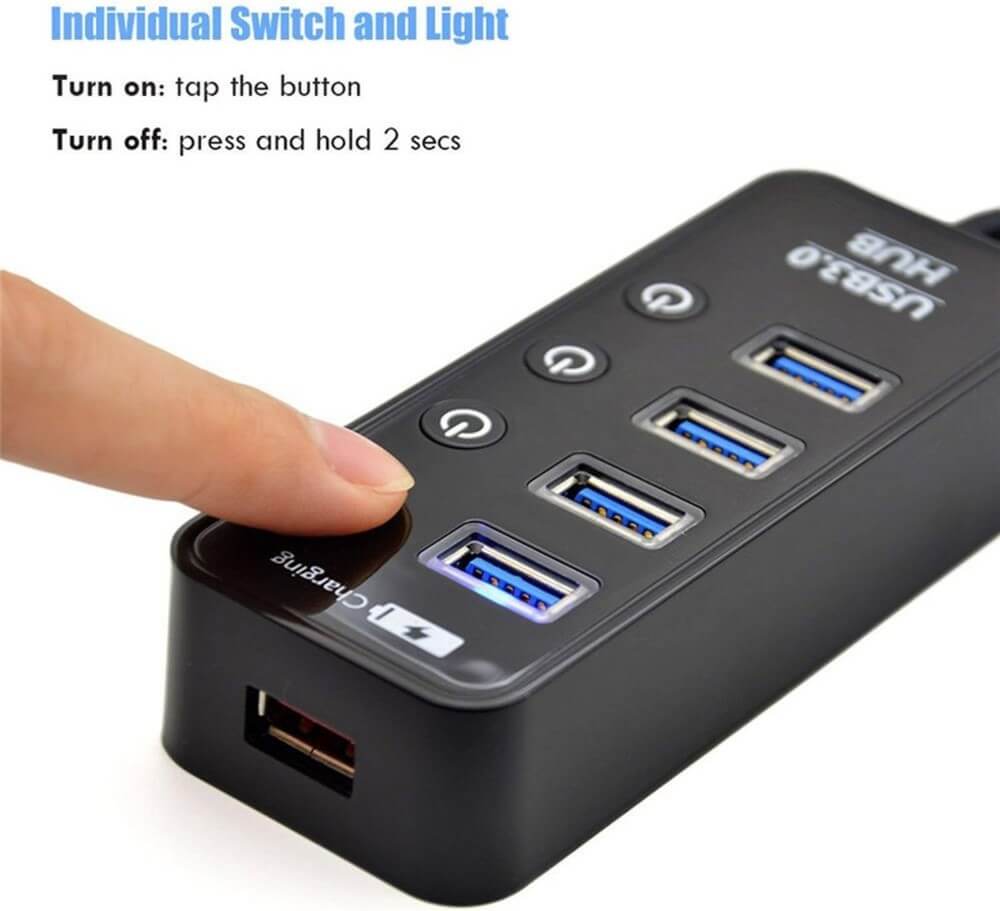 XBOSS i4 USB Splitter for Laptop PC 5 Ports USB 3 0 Hub High Speed ...