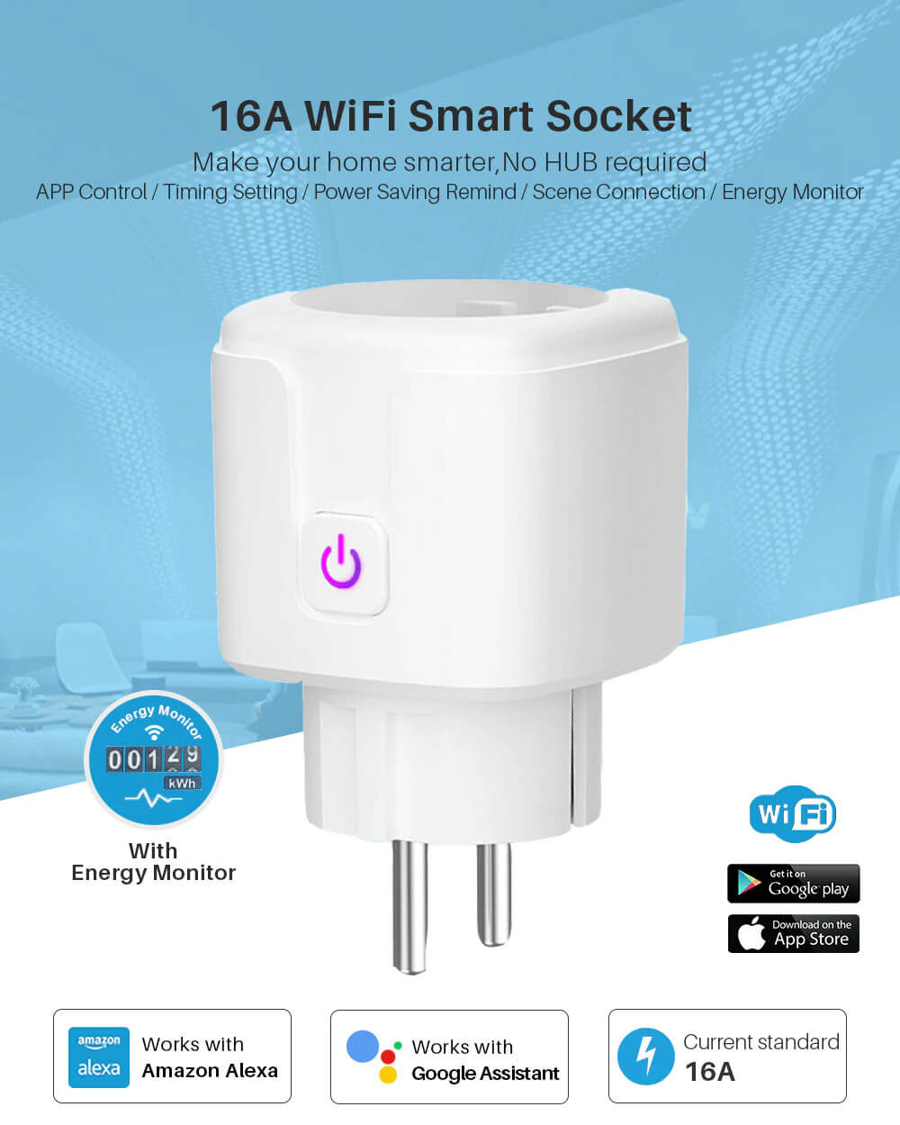 Tuya WIFI Smart Plug Work With Alexa Google Home Japanese Standard